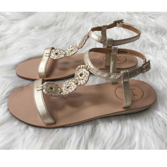 New Jack Rogers Eve Gold Metallic Sandal Sz 9 - Picture 4 of 8